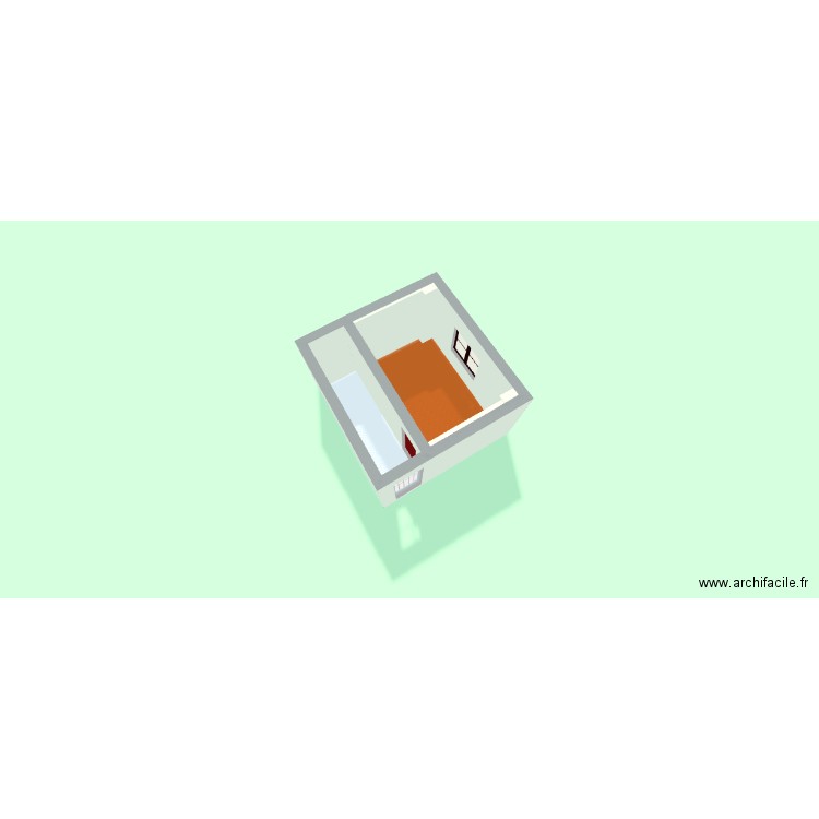 Marenys. Plan de 2 pièces et 13 m2