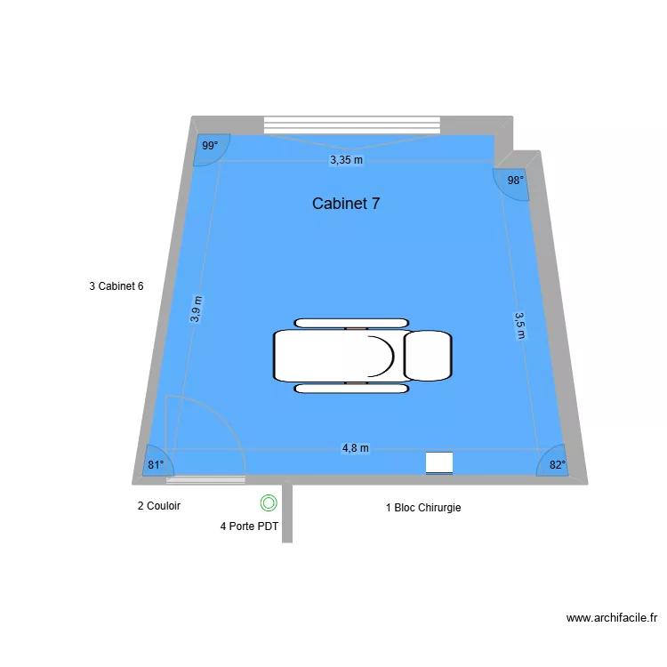 50458 Cabinet 7. Plan de 1  et 16 m²