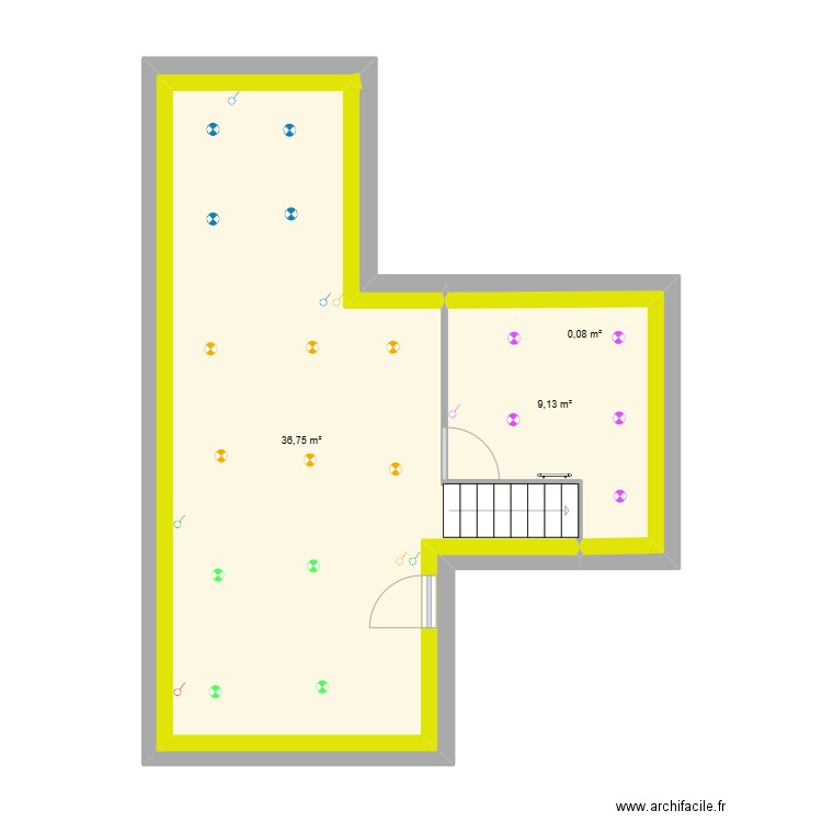 bababol. Plan de 4 pièces et 46 m2