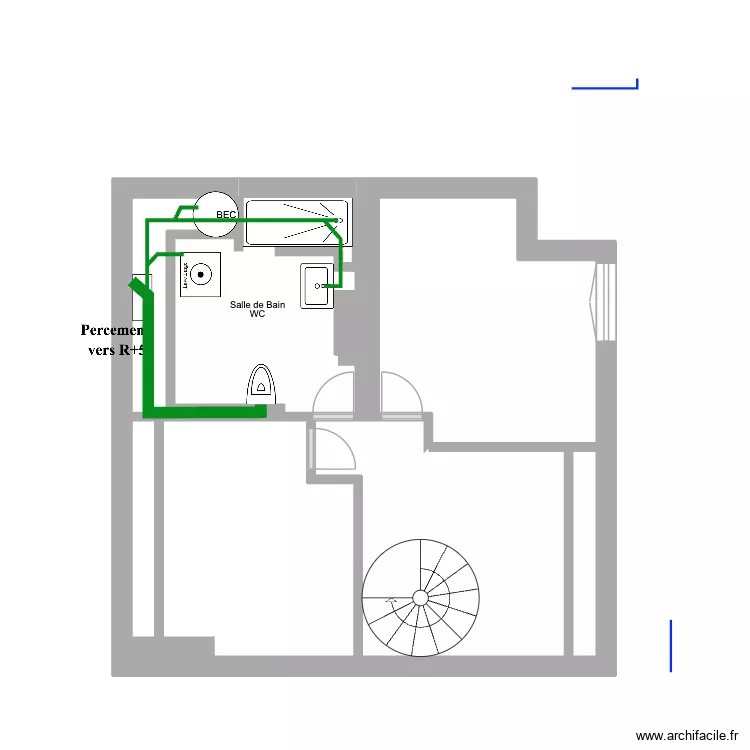 118 Voltaire - Evacuations R+6 V1. Plan de 7  et 31 m²
