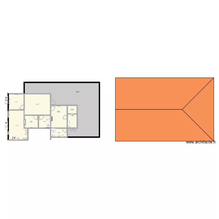 Restaurant. Existant 1. Plan de 10  et 168 m²