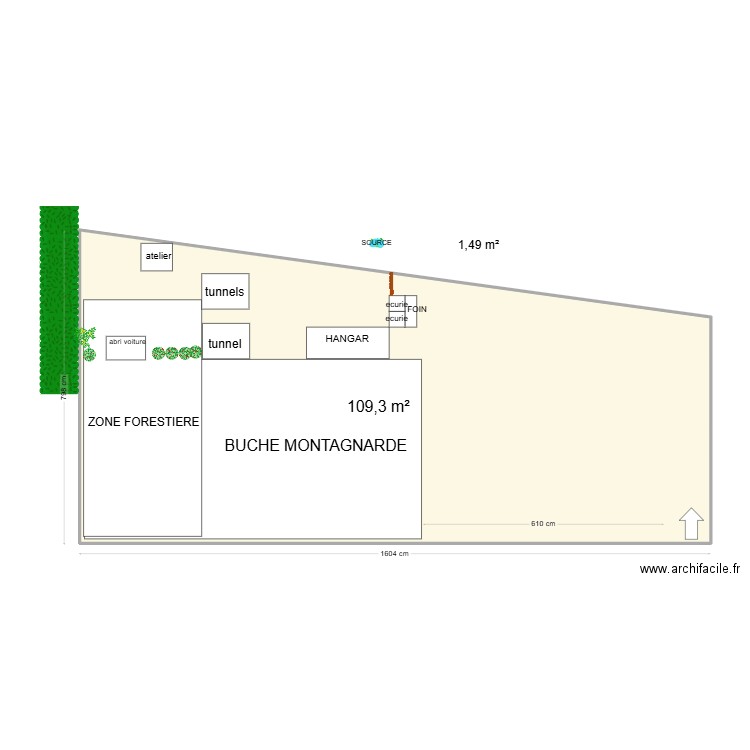 VILLARD CLEM CLEM. Plan de 1 pièce et 109 m2