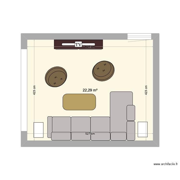 La rémondière - TV Room. Plan de 1 pièce et 22 m2