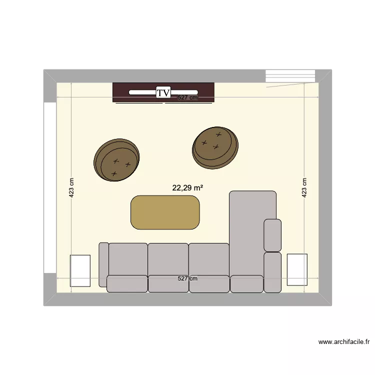 La r&eacute;mondi&egrave;re - TV Room. Plan de 