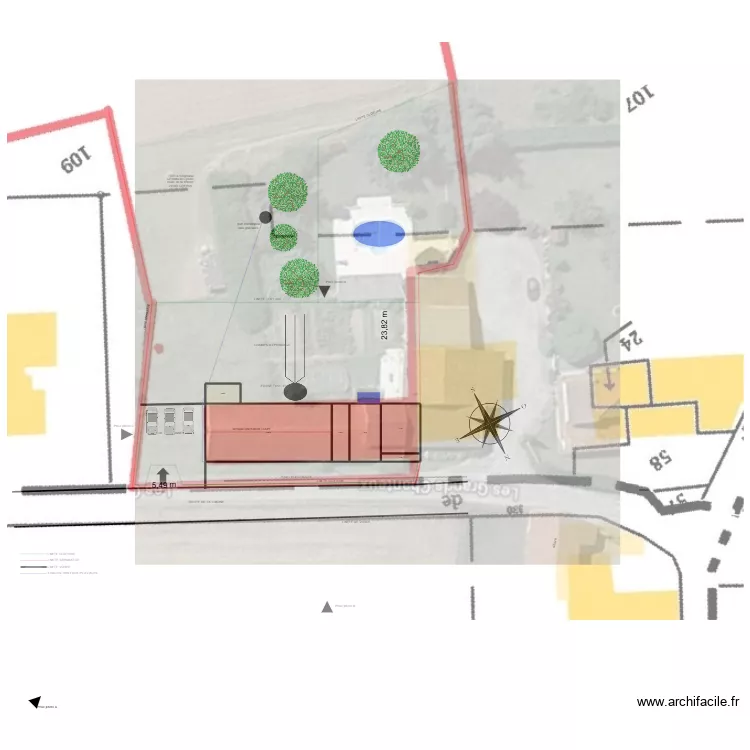PLAN MASSE BP. Plan de 6  et 296 m²