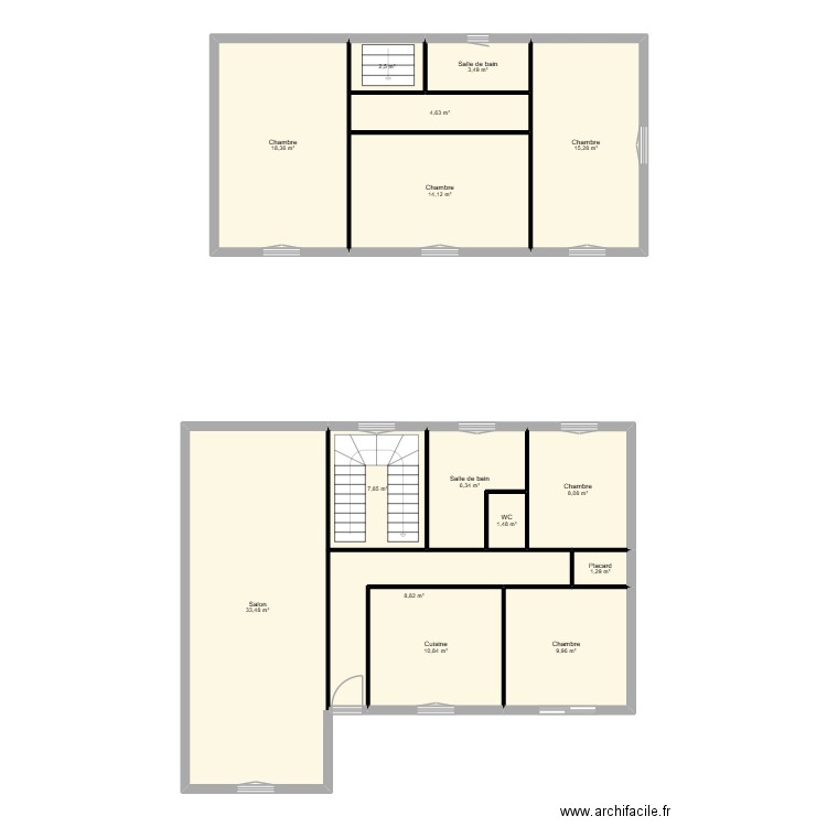 LEVET. Plan de 15 pièces et 147 m2