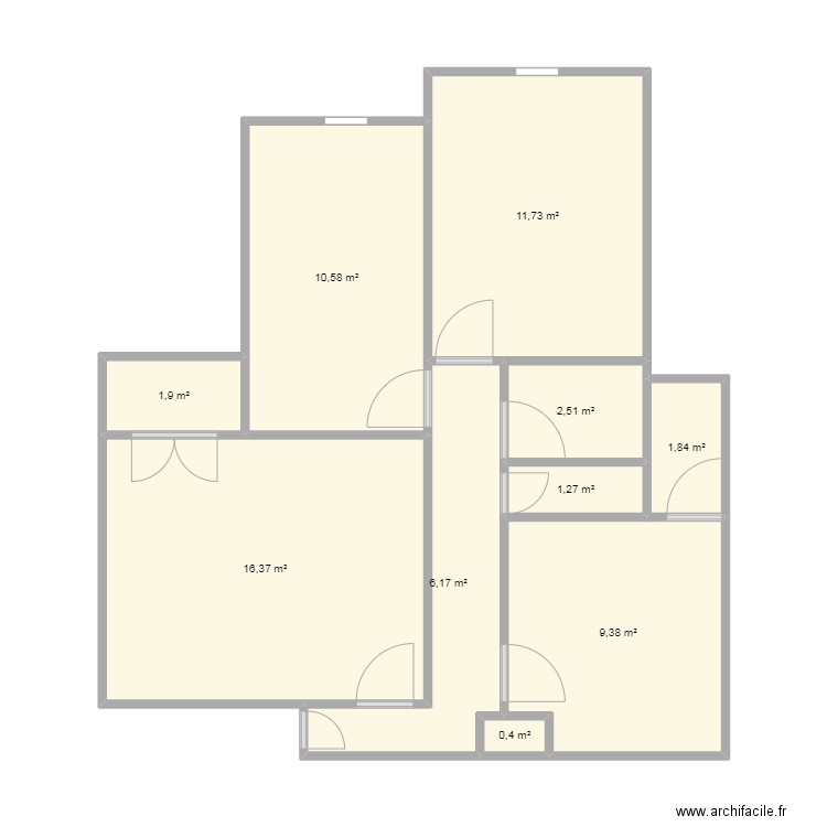 aadl. Plan de 10 pièces et 62 m2