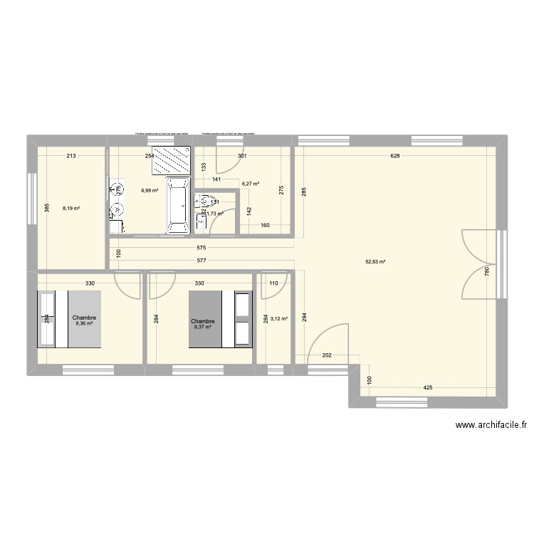 maison pont a celle. Plan de 8 pièces et 98 m2