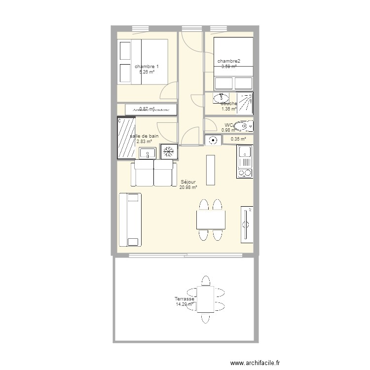 cap esterel 3308 2024. Plan de 9 pièces et 51 m2