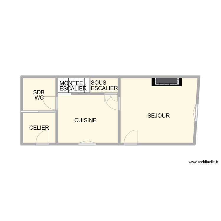 PLAN CODOGNAN RDC AM. Plan de 7 pièces et 22 m2