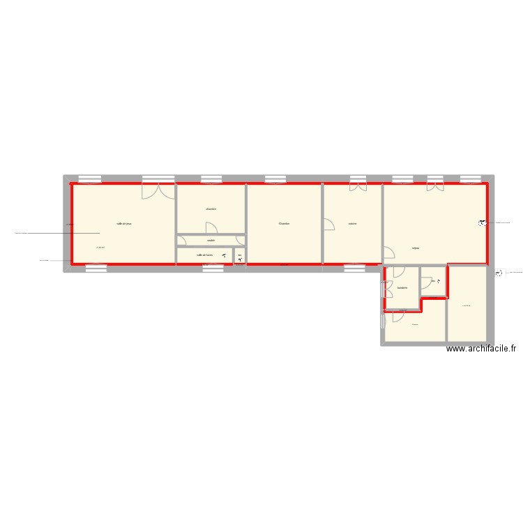 vergnaud. Plan de 18 pièces et 222 m2