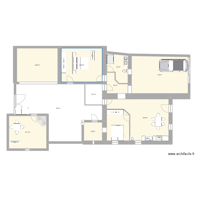 vidais futuro. Plan de 11 pièces et 219 m2