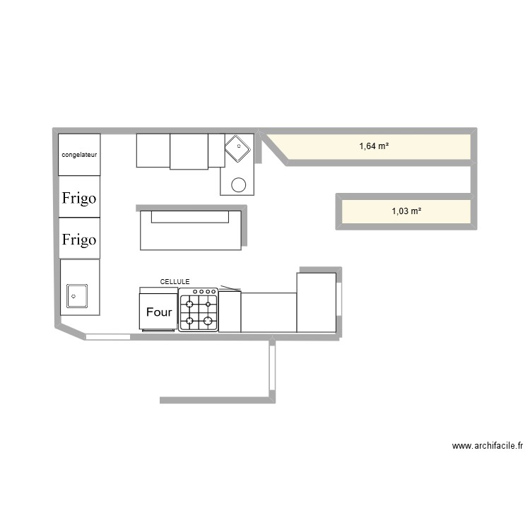 guemene penfao 3. Plan de 2 pièces et 3 m2