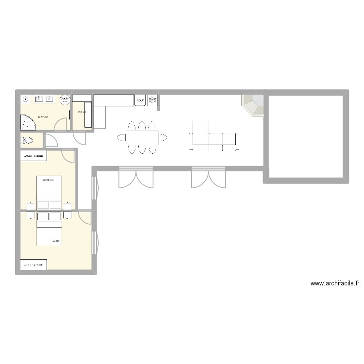 maison La flotte 4M. Plan de 4 pièces et 32 m2