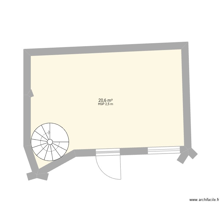 Numero1. Plan de 1 pièce et 21 m2