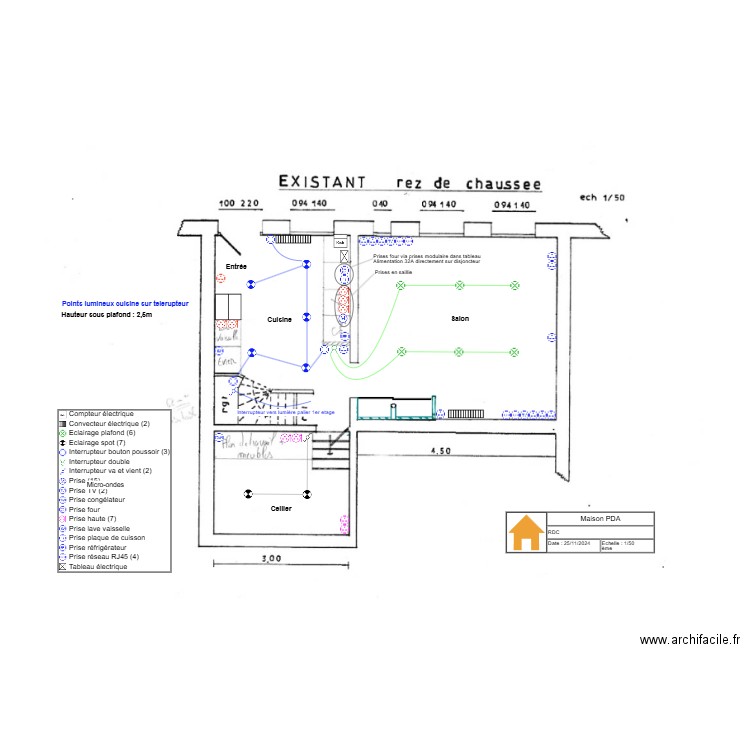 Plan RDC maison PDA. Plan de 0 pièce et 0 m2