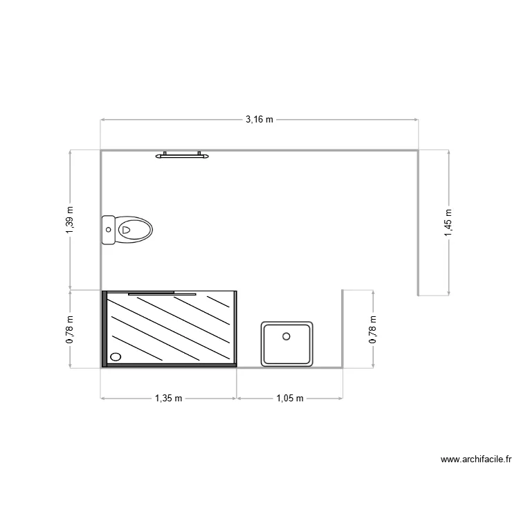 Gauchy Salle douche étage. Plan de Gauchy Salle douche étage. Plan de