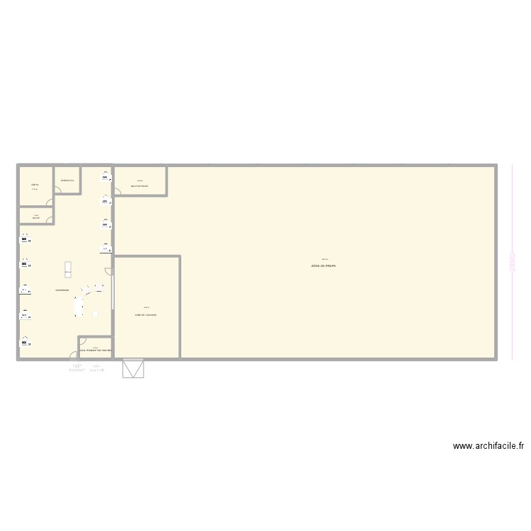 PLAN AGENCE LILLE PROJET. Plan de 7 pièces et 1207 m2
