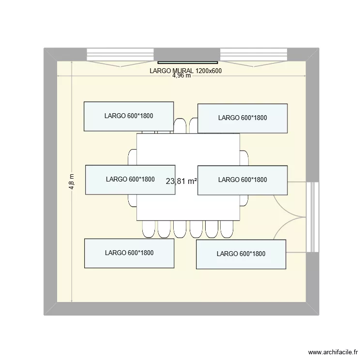 evercore. Plan de 1  et 24 m²