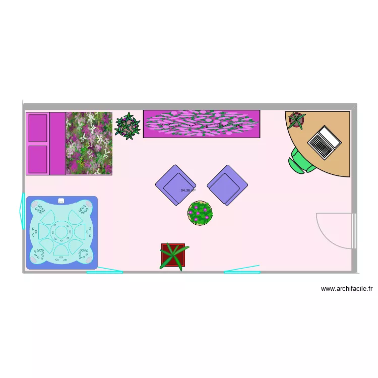 La chambre de mes r&ecirc;ves. Plan de 1  et 94 m²