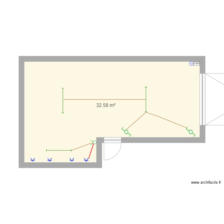 Plan Garage 2. Plan de 1 pièce et 33 m2