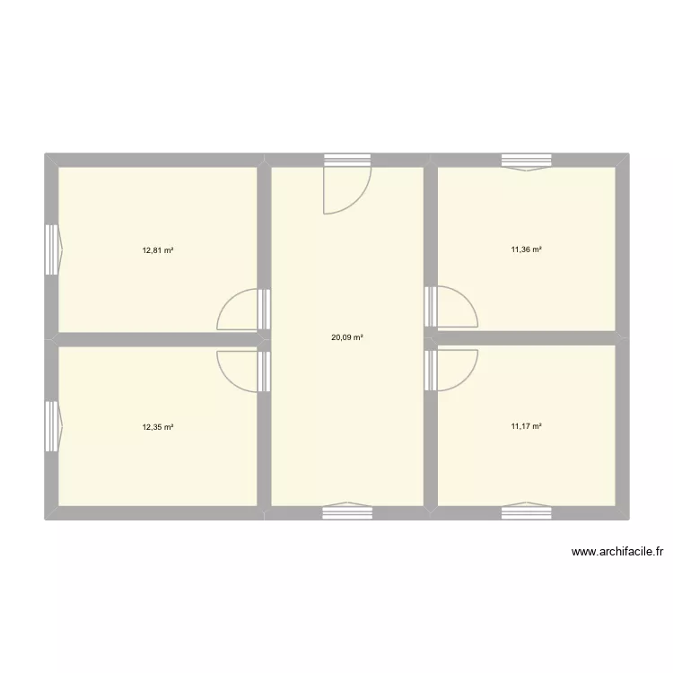 Maison Kentin. Plan de 5  et 68 m²