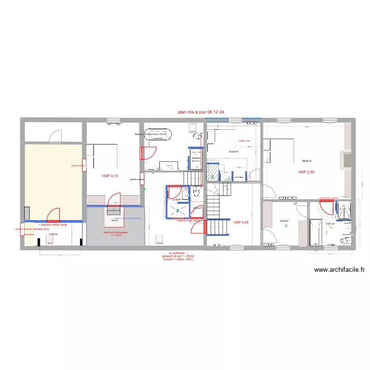 &eacute;tage DROITE DEF 6 12 24. Plan de 