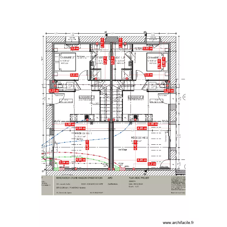 LEFLOUR LOG 1 ET 2 EU. Plan de LEFLOUR LOG 1 ET 2 EU. Plan de