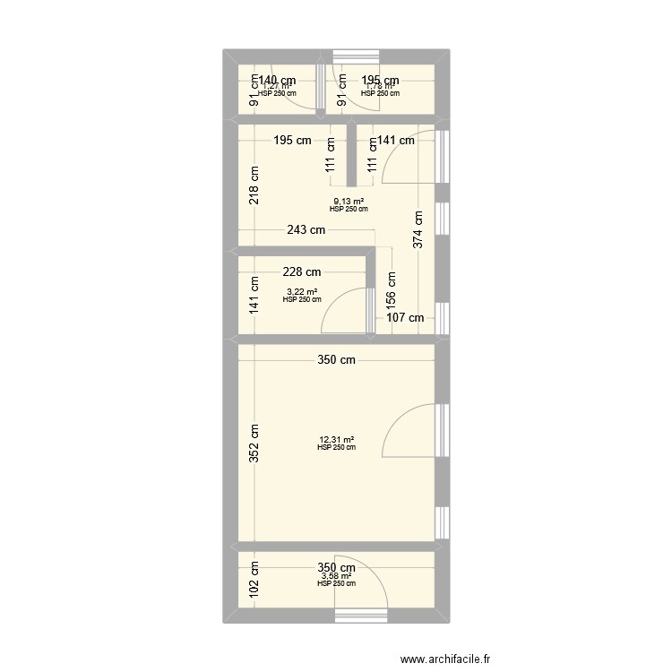BATIMENT EXISTANT. Plan de 6 pièces et 31 m2