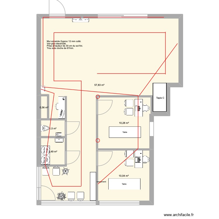 CKS-Jurbise Électrique plafond. Plan de 0 pièce et 0 m2