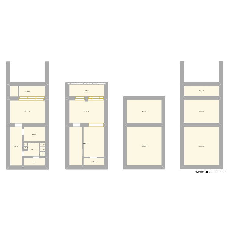 sdfxhcuviom. Plan de 20 pièces et 144 m2