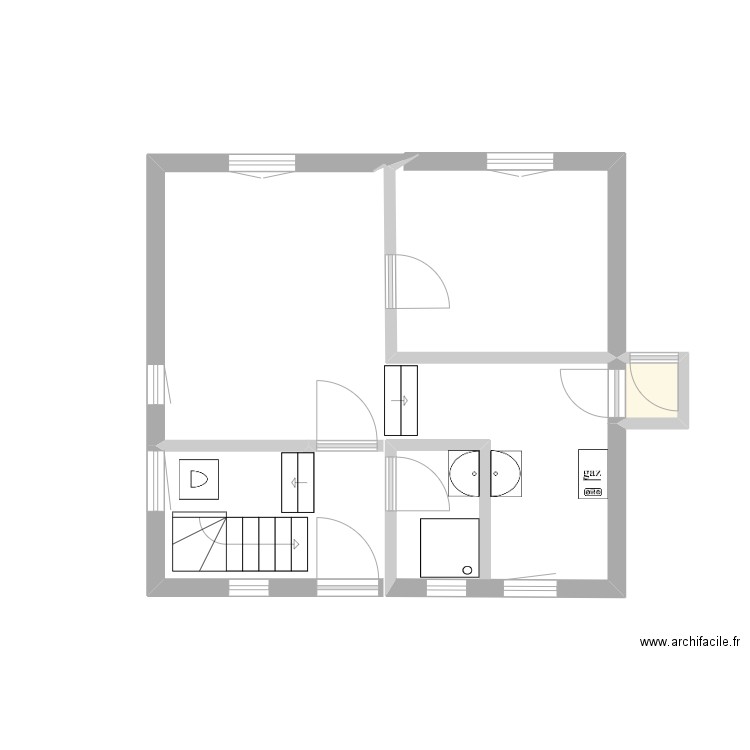 bleuets. Plan de 1 pièce et 1 m2