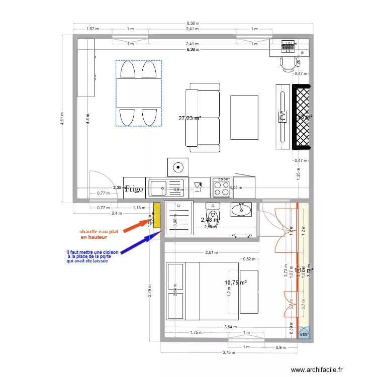 Thuillat T2 1er Projet V0. Plan de 