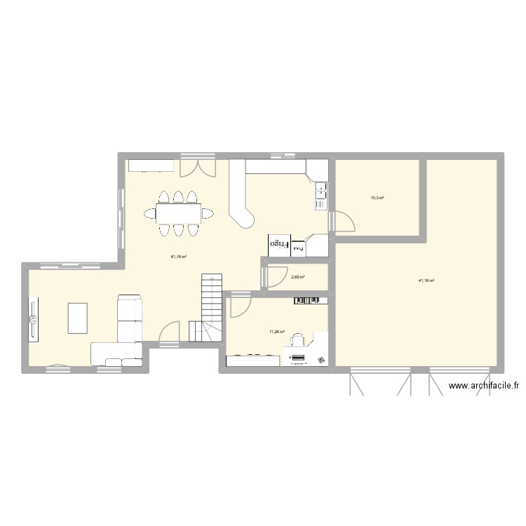 plan maison 2. Plan de 5 pièces et 127 m2