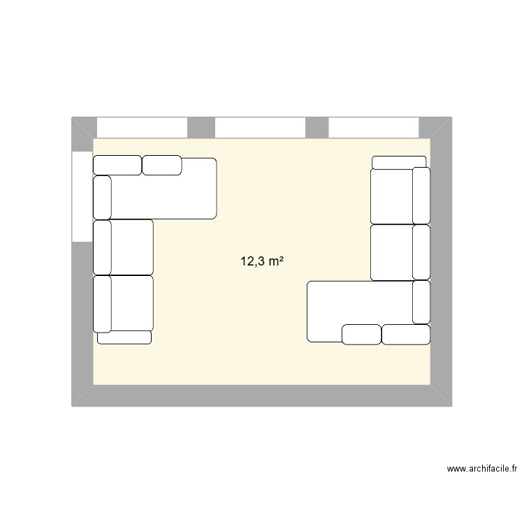Claire. Plan de 1 pièce et 12 m2