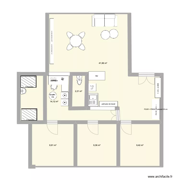 projet 3 avec am&eacute;nagement. Plan de 