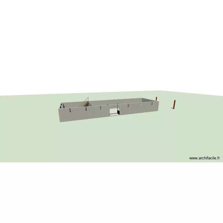 Grange. Plan de 2  et 134 m²