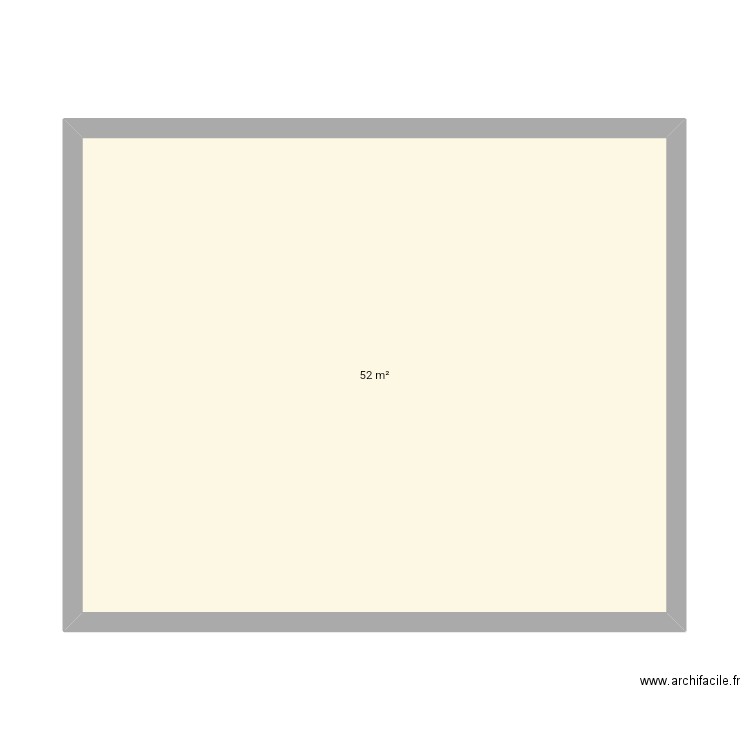 Hangar. Plan de 1 pièce et 52 m2