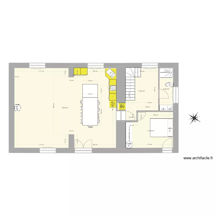 OBterre apres travaux. Plan de 