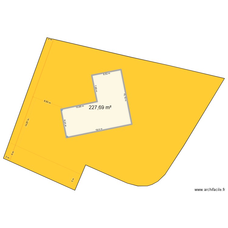 ST PAUL EN BORN nue. Plan de 1 pièce et 228 m2