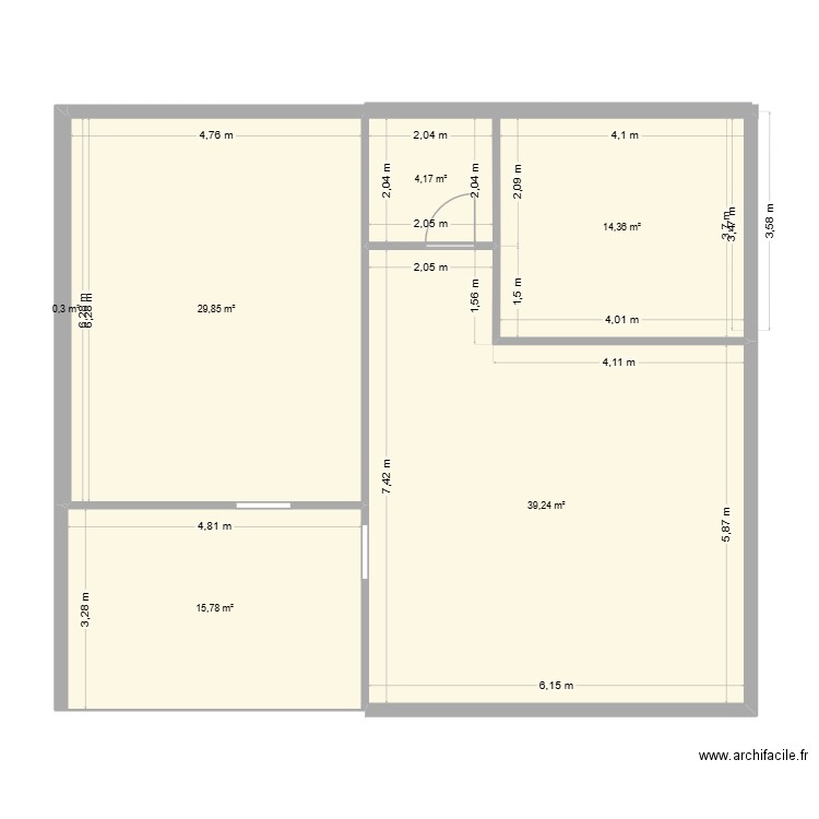 essai 1. Plan de 6 pièces et 104 m2