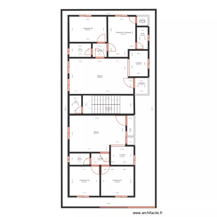 ganvala r+1 rdc. Plan de 