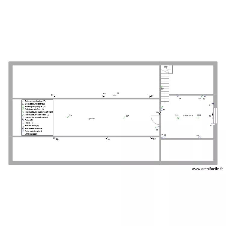 pascale,1er etage. Plan de 5 et 169 m² pascale,1er etage. Plan de 5 et 169 m²