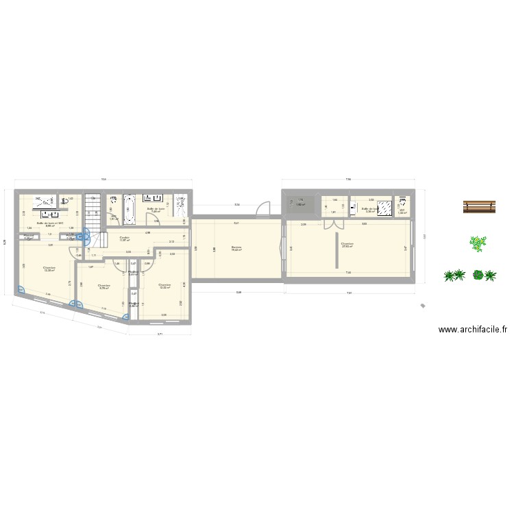 Sanary REZ DE JARDIN FINAL avec cotations. Plan de 16 pièces et 121 m2