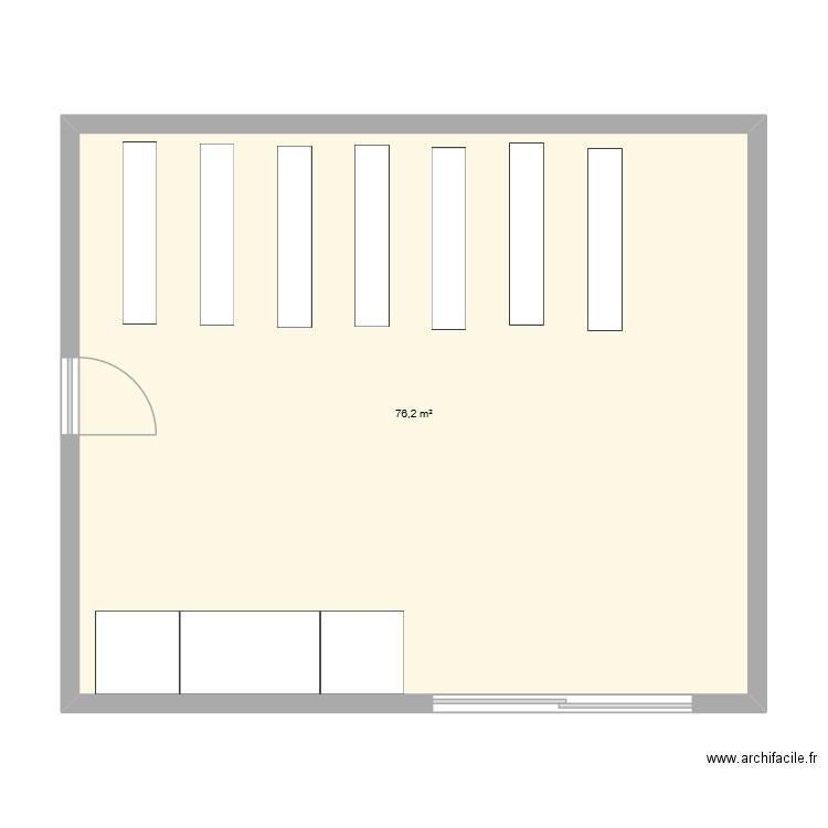 Salle sport Grand Chambord. Plan de 1 pièce et 76 m2