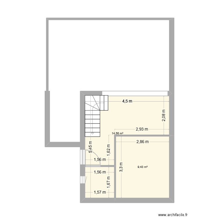 batz. Plan de 2 pièces et 24 m2
