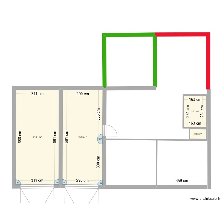 agrandissement. Plan de 0 pièce et 0 m2