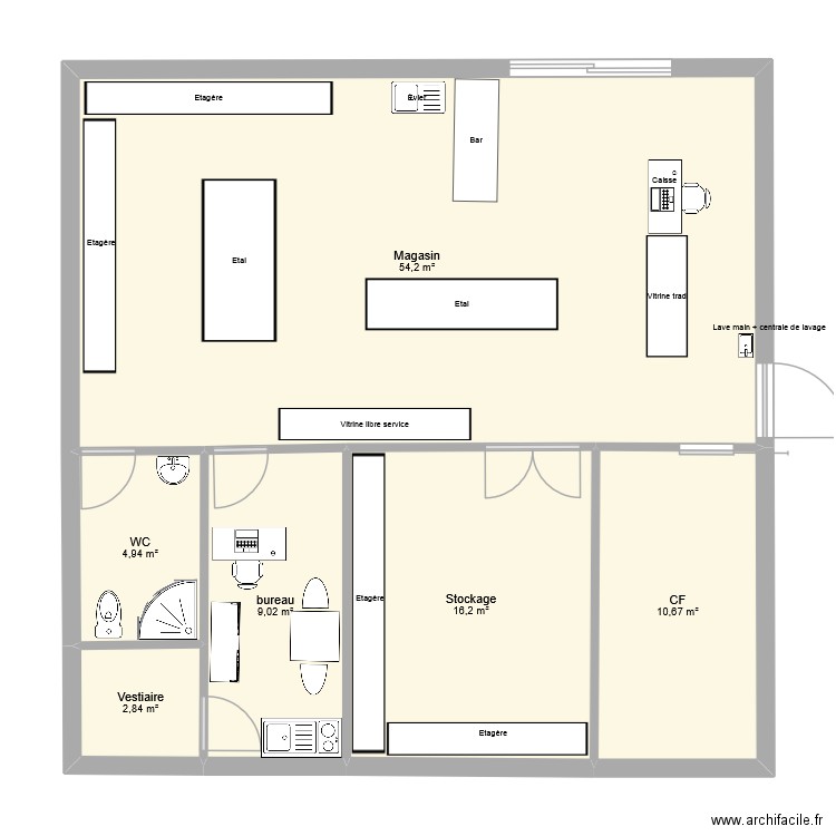 Plan Gauriaguet 3. Plan de 6 pièces et 98 m2