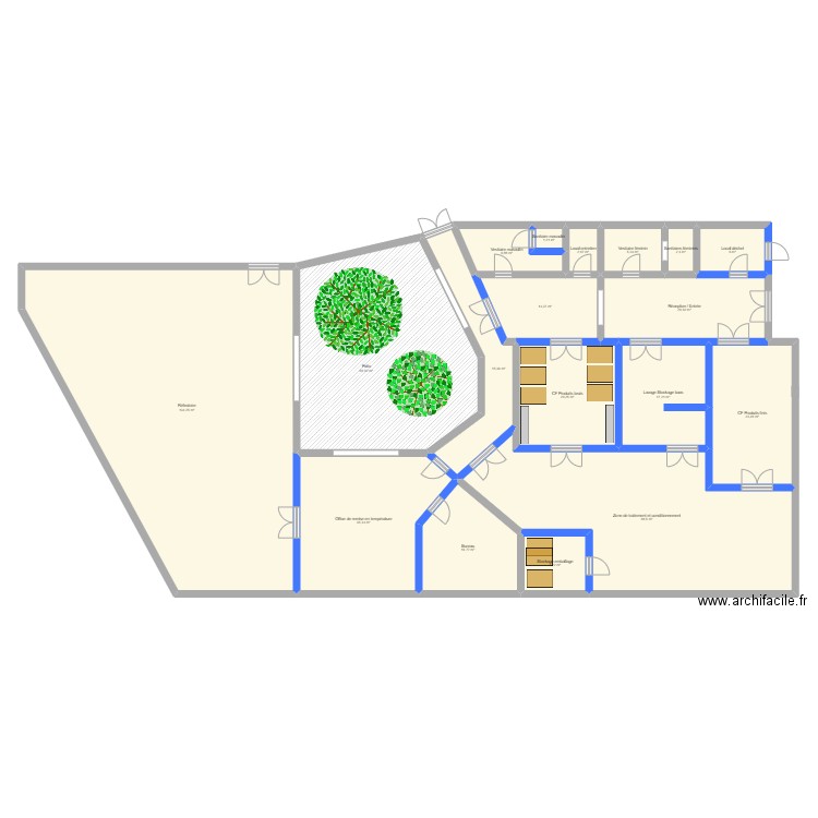 CDE20 Office des cendriers V3. Plan de 18 pièces et 462 m2