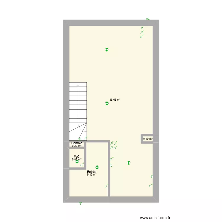 Henri. Plan de 21  et 141 m²